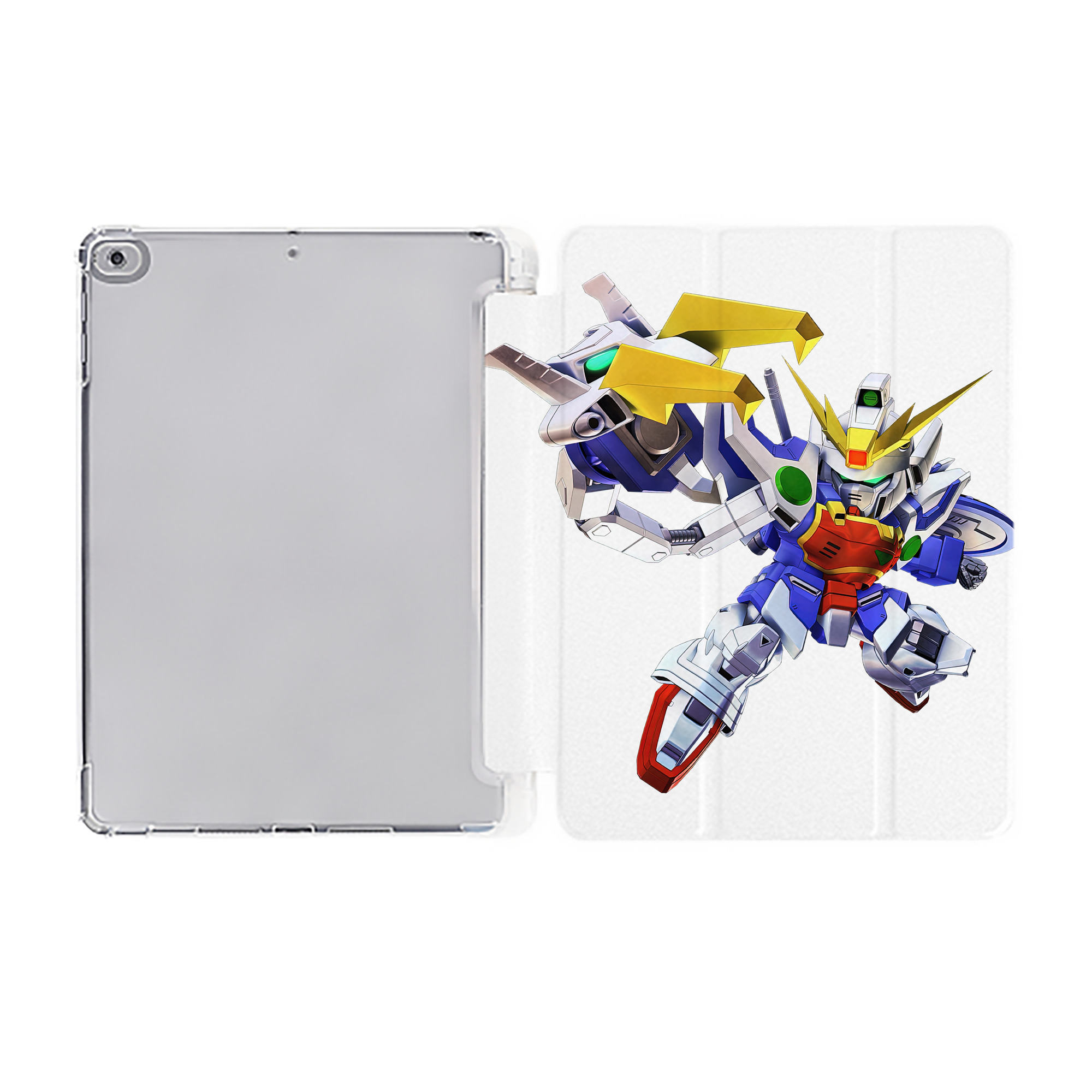 （画像用） 機動戦士ガンダム Mobile Suit Gundam IPad ケース ペン収納付き 三つ折りスタンド PUレザー×シリコン 対応機種9.5/10.5/10.9インチ